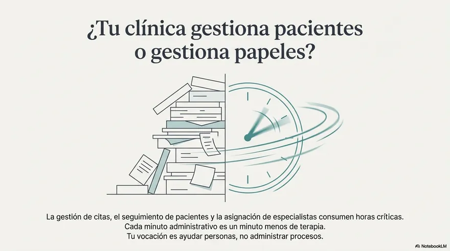 Diapositiva 1 de 6: ¿Tu clínica gestiona pacientes o gestiona papeles?