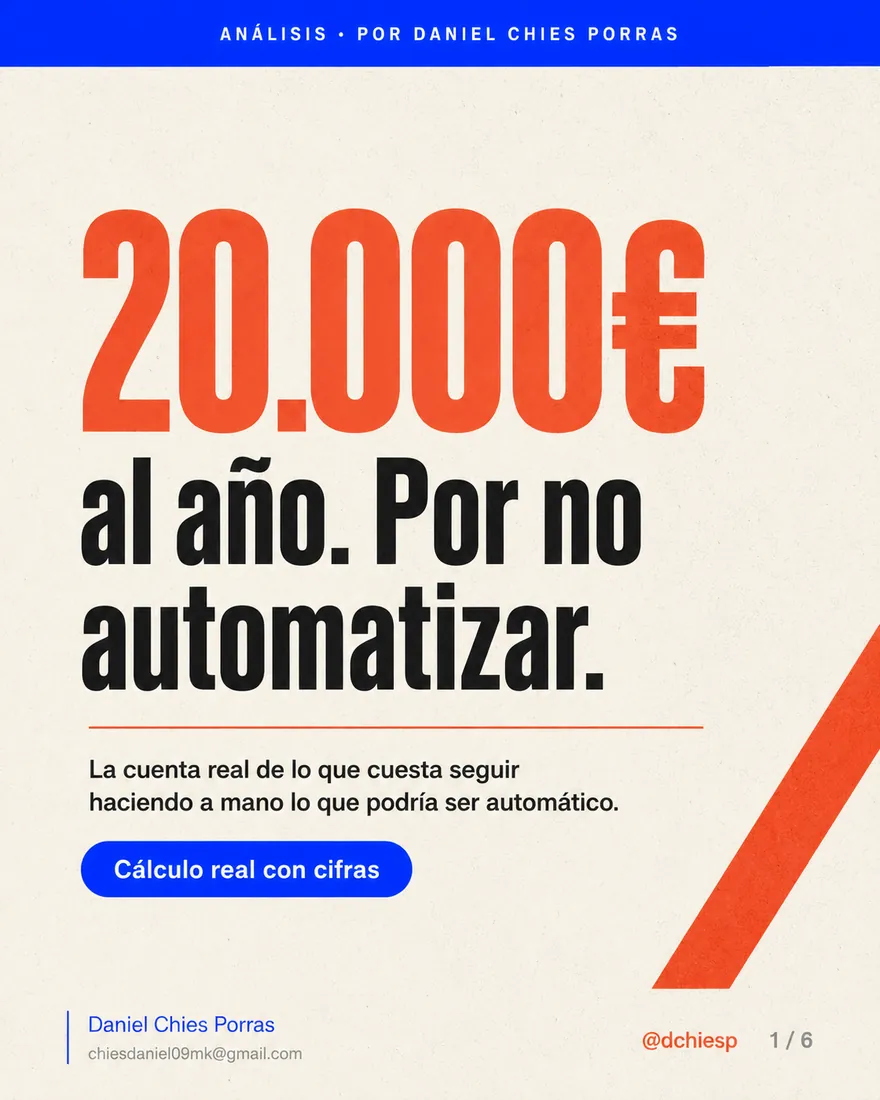 Diapositiva 1 de 3: 20.000 € al año. Por no automatizar.